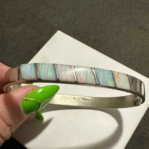 925 Vintage Mexico White opal bracelet - Picture 6 of 6